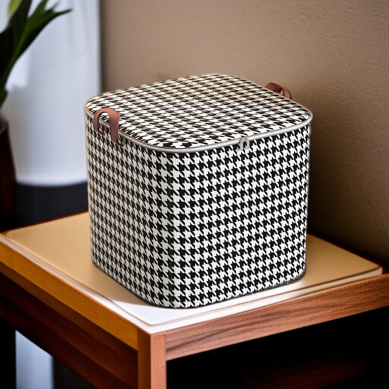 衣物被子整齊收納於千鳥格收納袋