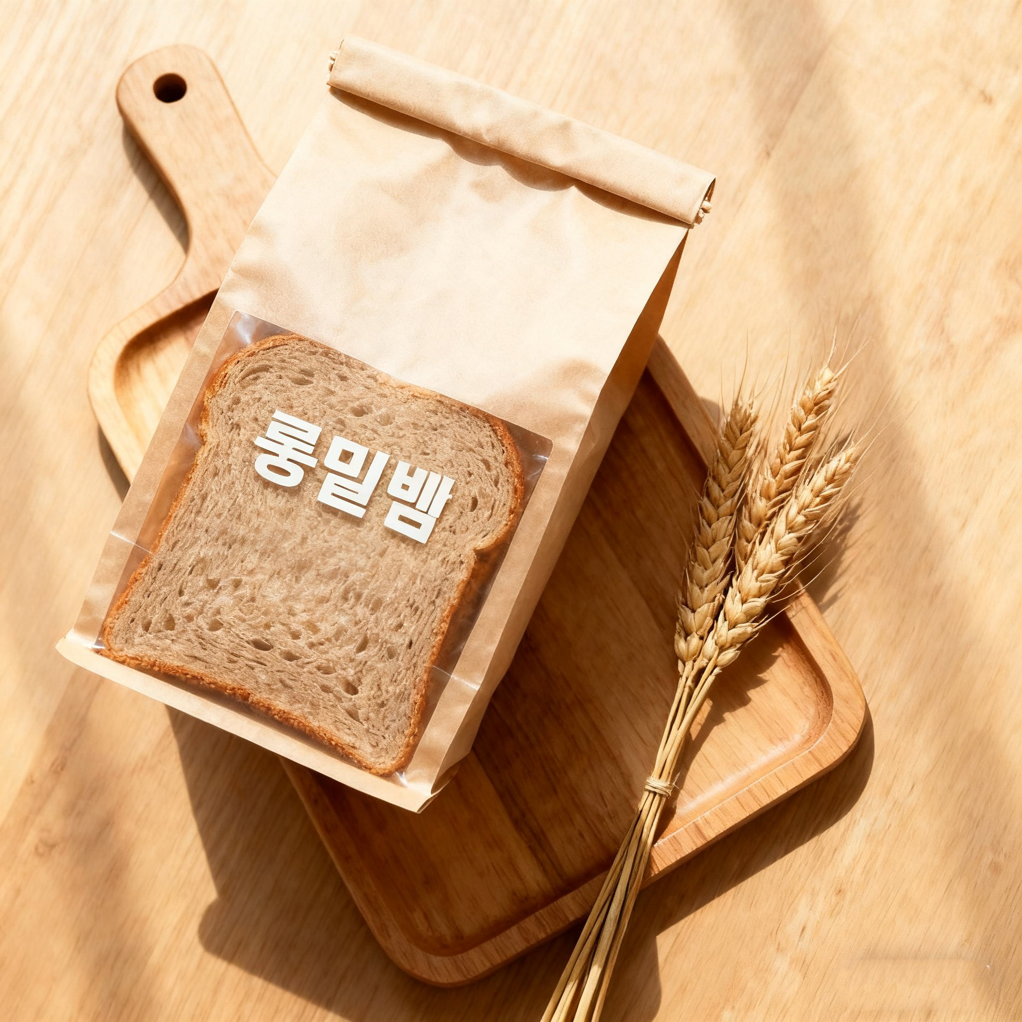 신선한 곡물로 만든 아침 빵 세트