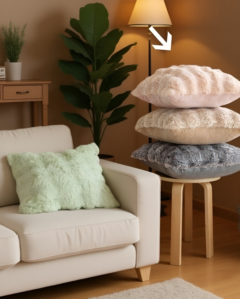 สัมผัสปลอกหมอนขนกระต่ายเทียมที่นุ่มนวลและสบาย