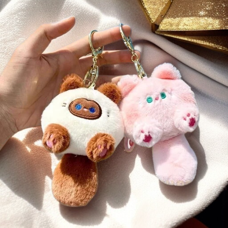 Katzenplanet Schlüsselanhänger Quietschende Plüsch-Katzenfigur