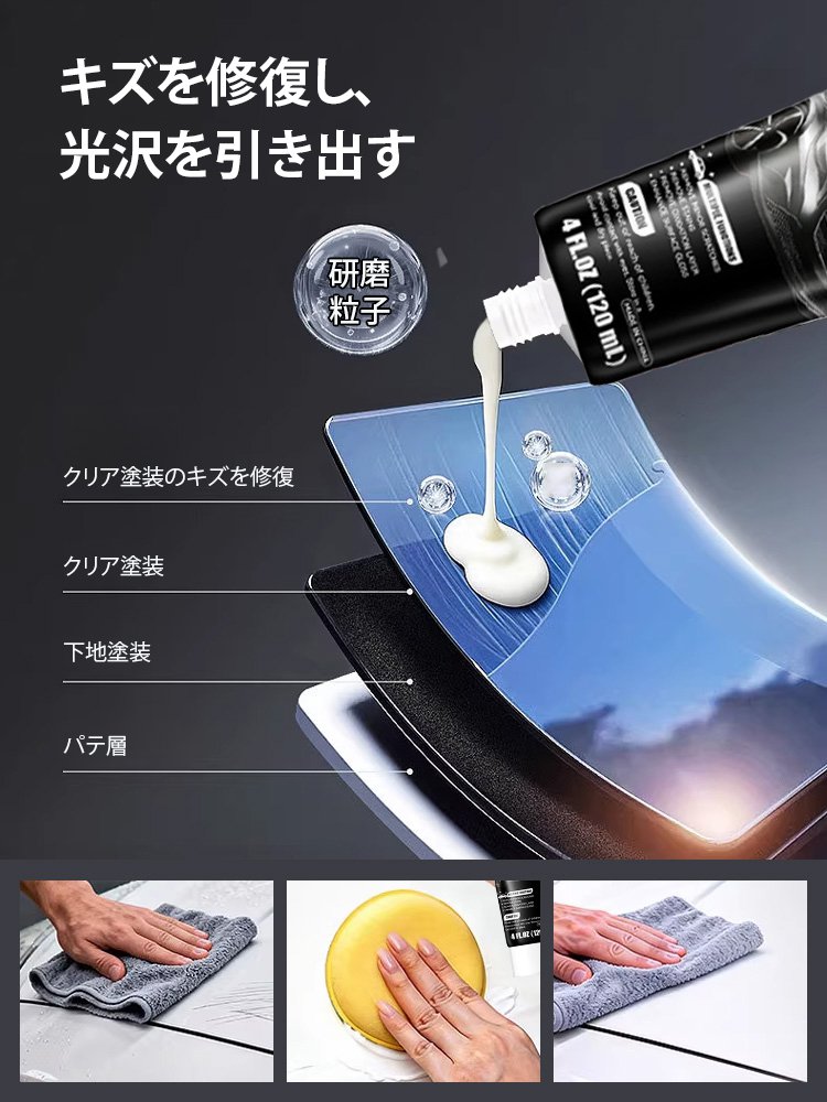 深キズも整える車用修復ワックス