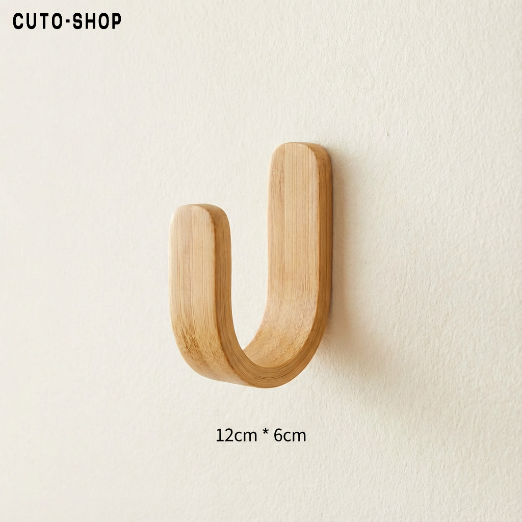 Gancho de bambú para toallas de baño 