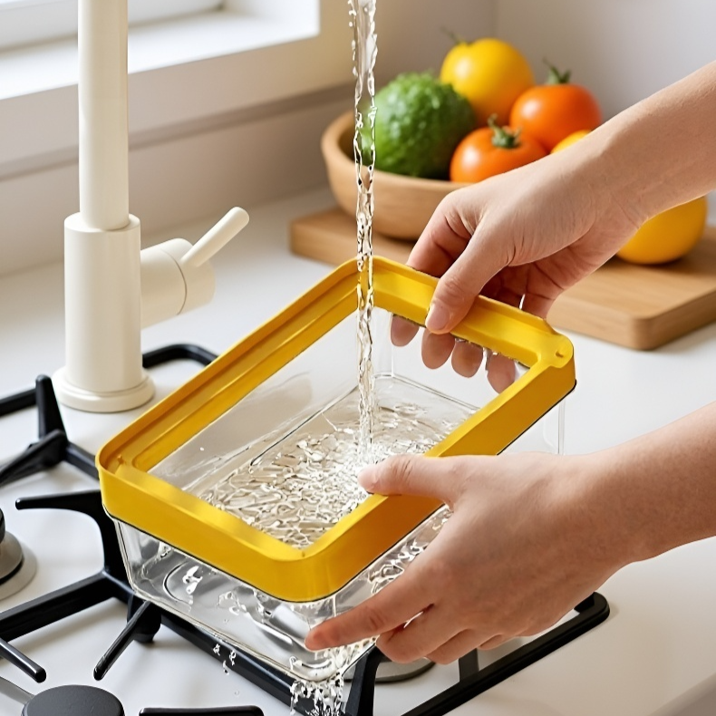 Krabička na máslo s nožem a těsněním pro skladování a krájení