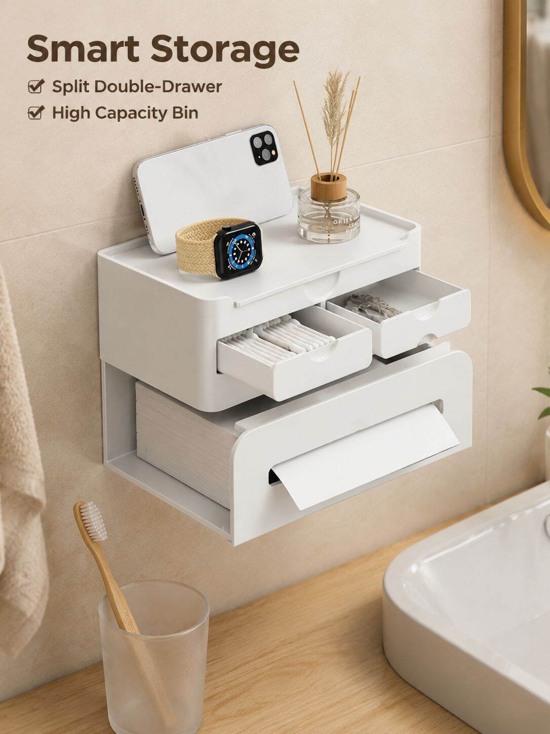 Washroom waterproof wallmounted paper towel box