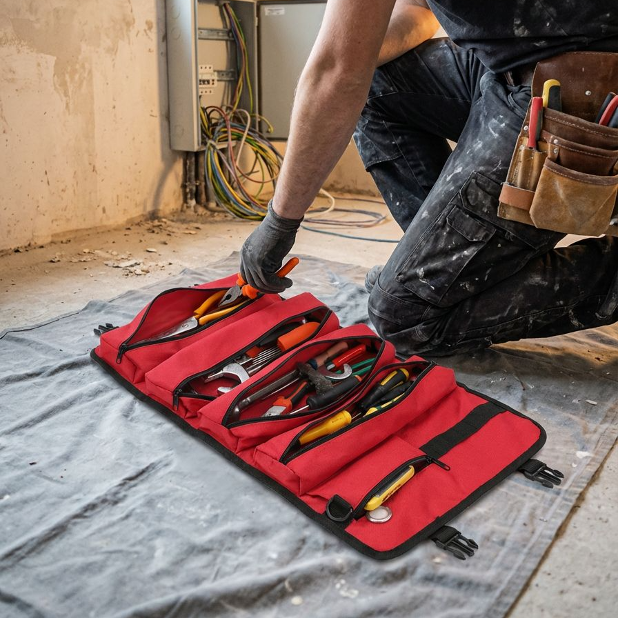 工具を収納した多機能バッグの内部