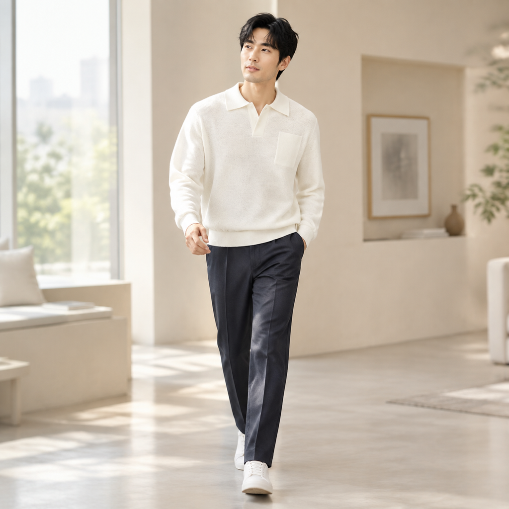 남성 고급감 가을겨울 카라 니트 스웨터