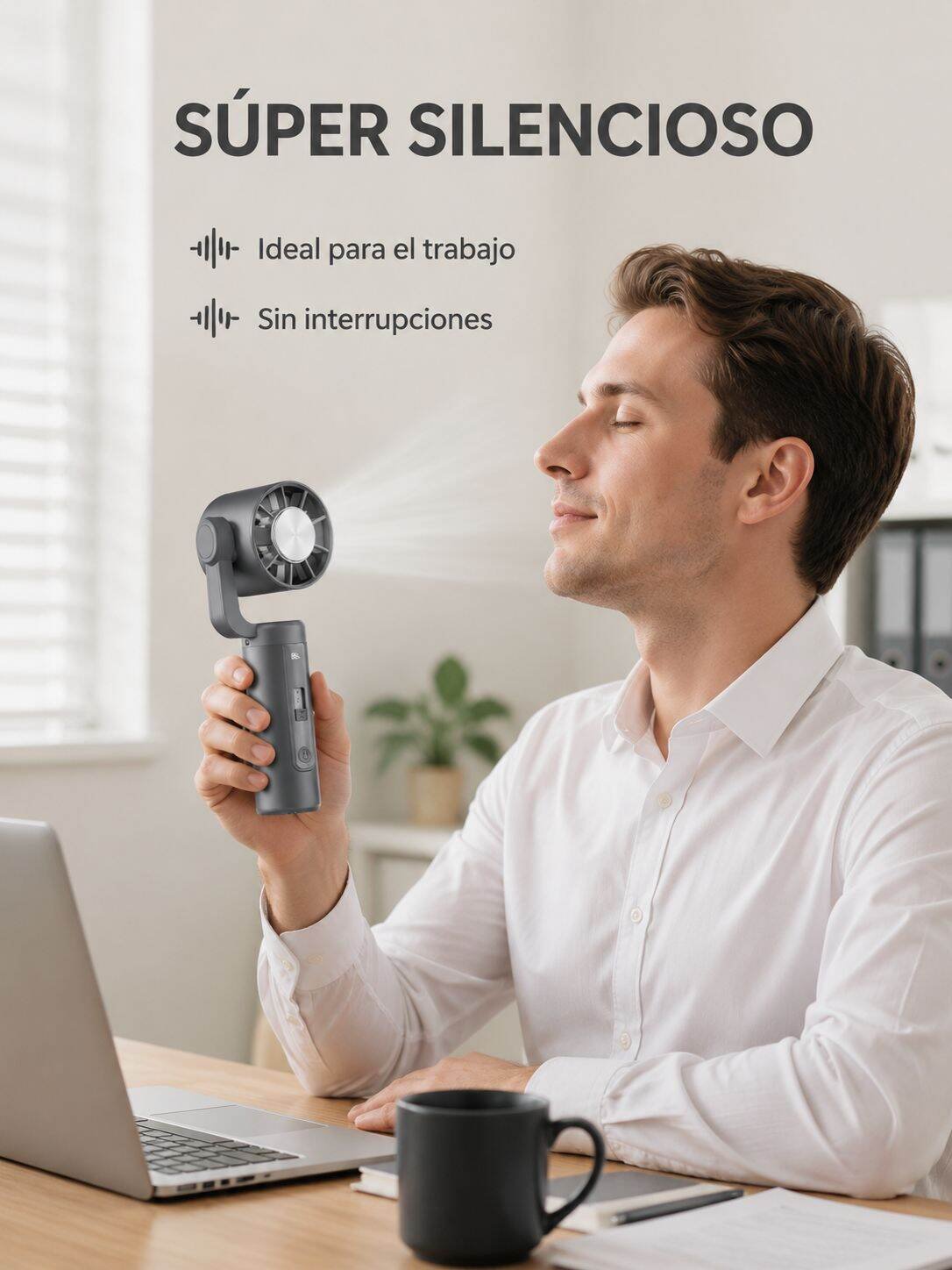 Ventilador portátil de mano con función de enfriamiento por hielo