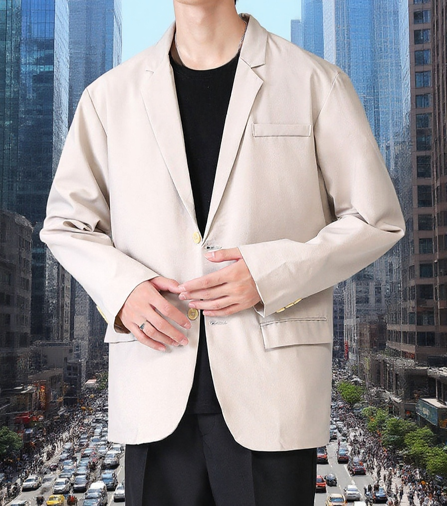 세련된 남성 양복 외투 디테일 사진