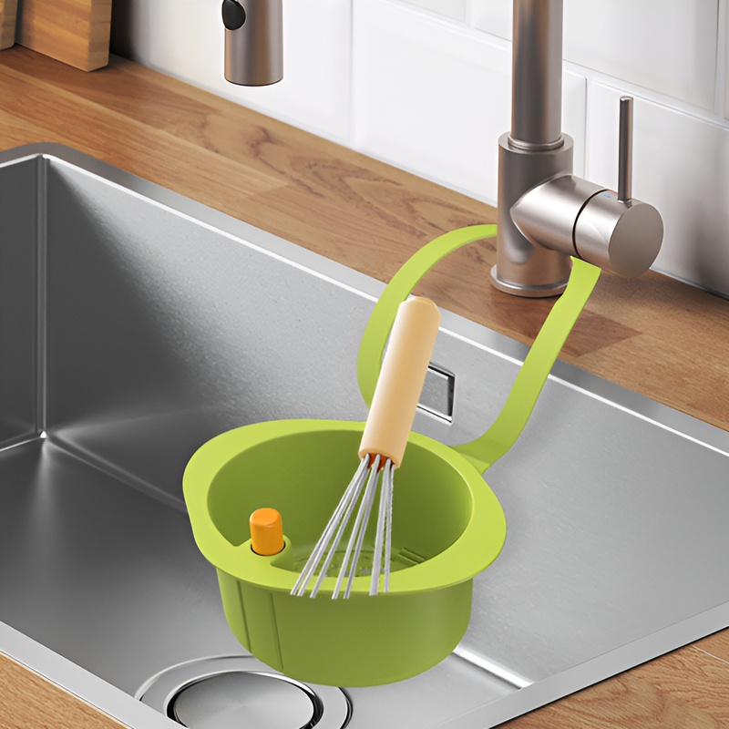 キッチン用ワンプッシュ水切りバスケット