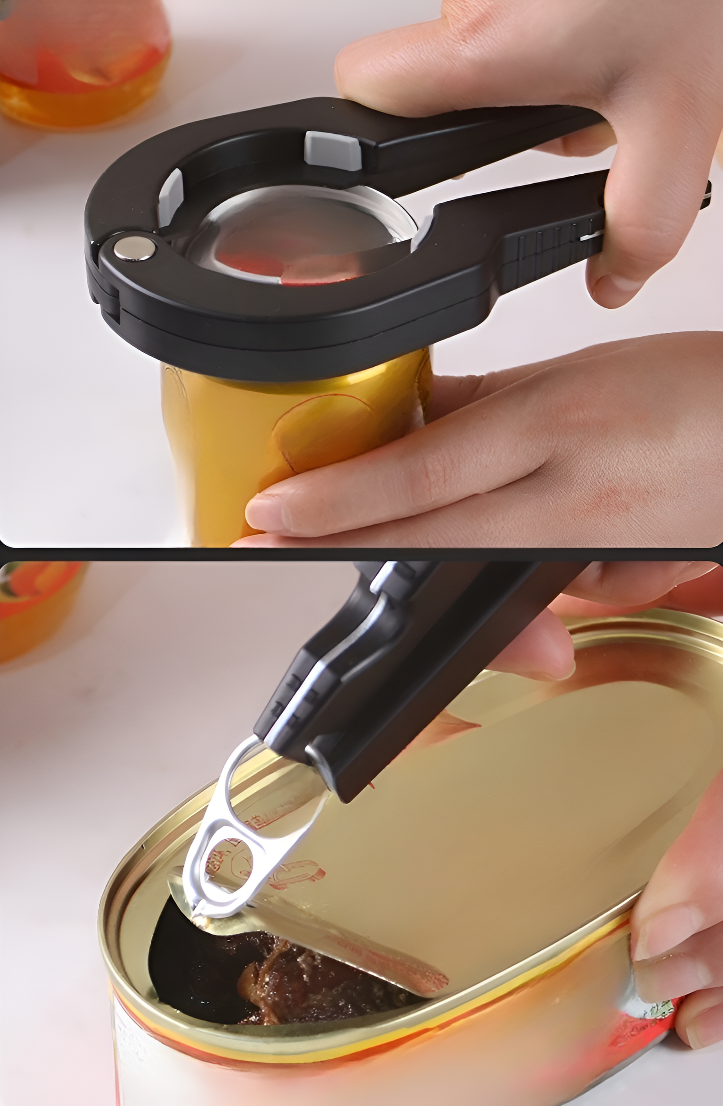 Abrelatas multifuncional en una cocina moderna