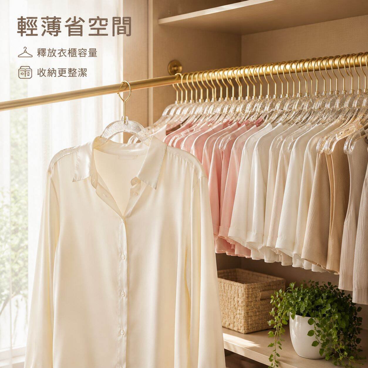 透明金粉防滑衣架衣撐掛家用無痕衣架