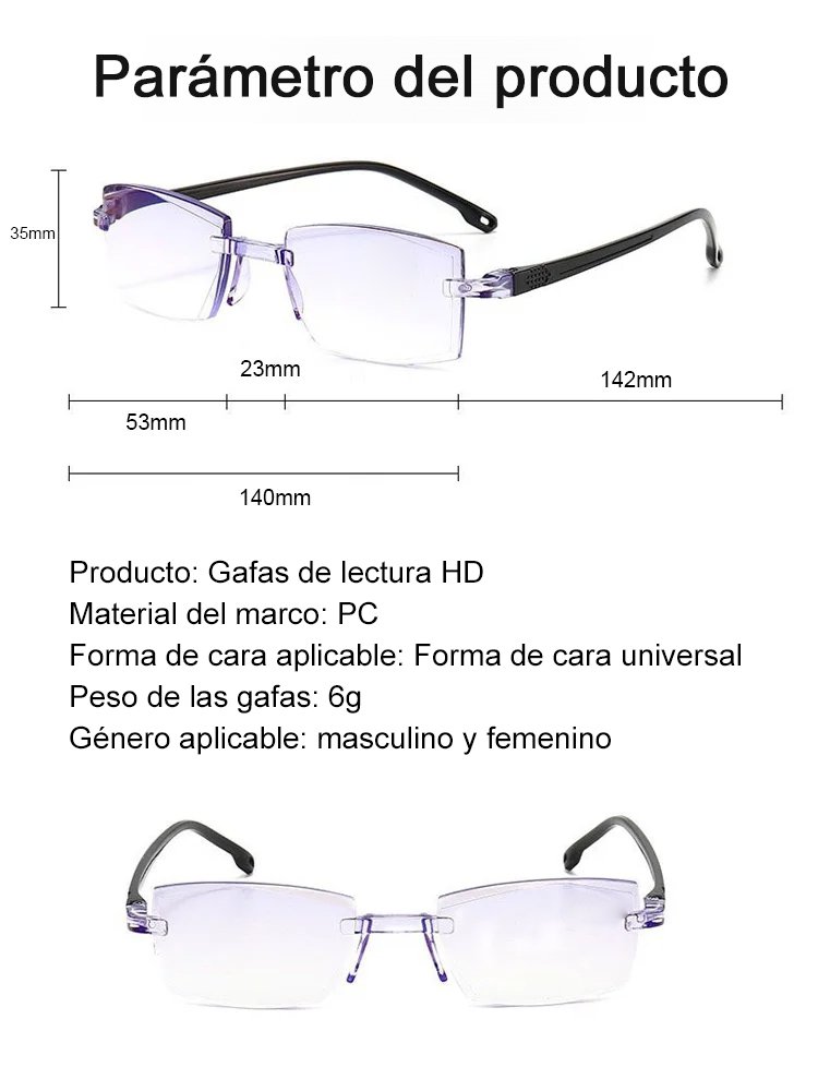 Lentes de Lectura Inteligentes Alemanes | Autoenfoque 0.01s | Filtro Luz Azul 