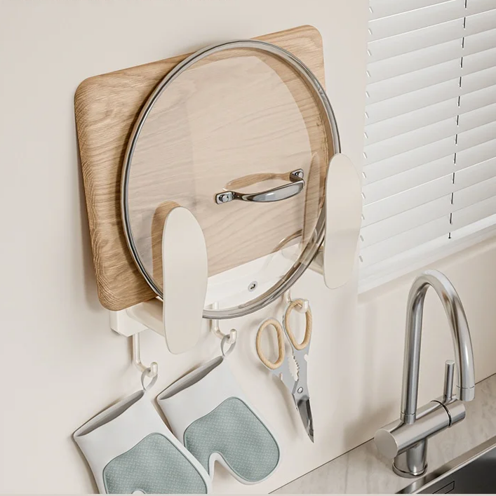 Simple Modern Kitchen Wall-Mounted Pot Lid Storage Rack