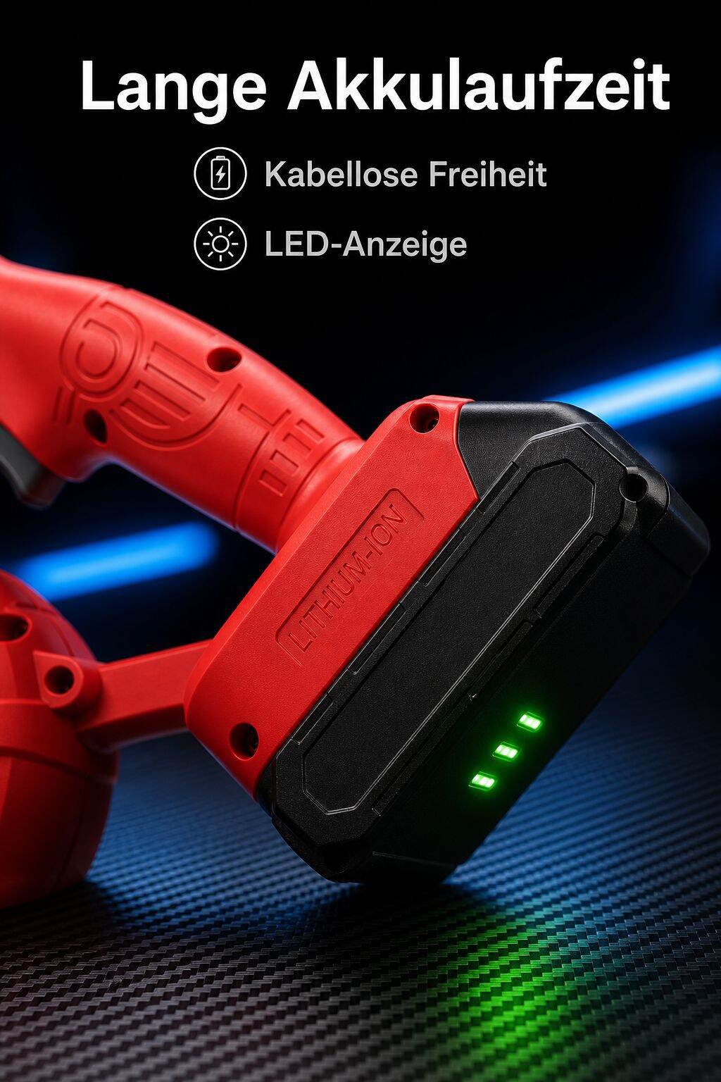 Kleiner Haushaltsstaubsauger mit Lithium-Ionen-Industriegebläse