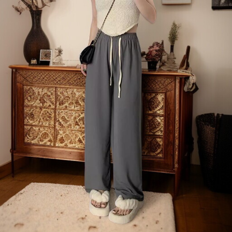 하이웨스트 와이드 정장 팬츠 밀링지 와이드 슬림핏 여성 캐주얼 일자 정장 바지 차르차르 정장 바지