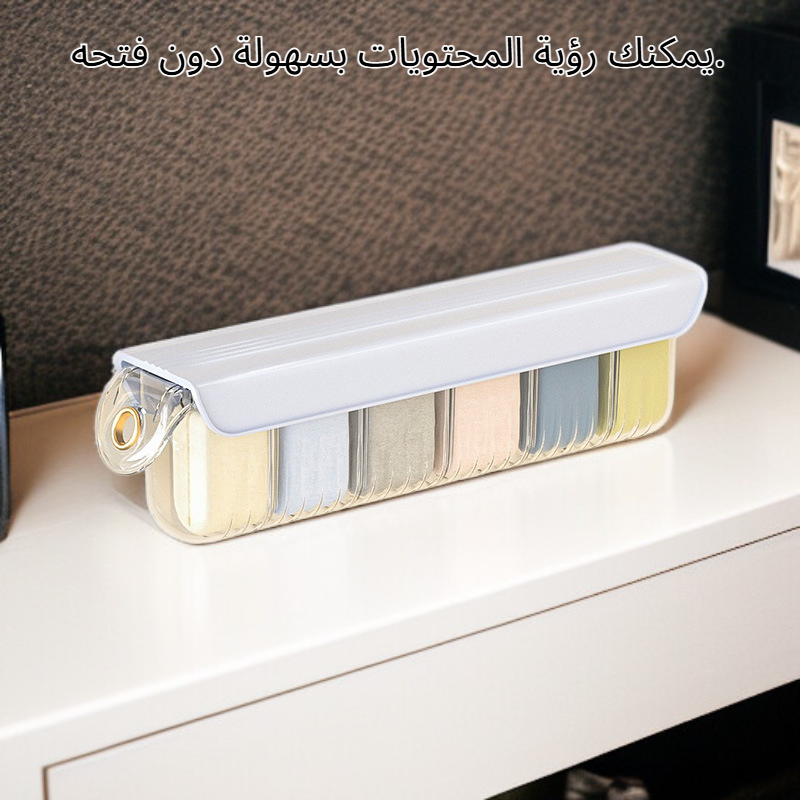 صندوق شفاف لتخزين الأدوات المنزلية