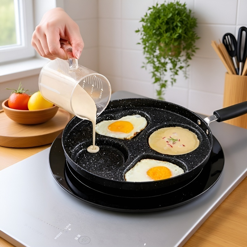 눌러붙지 않는 4구 프라이팬