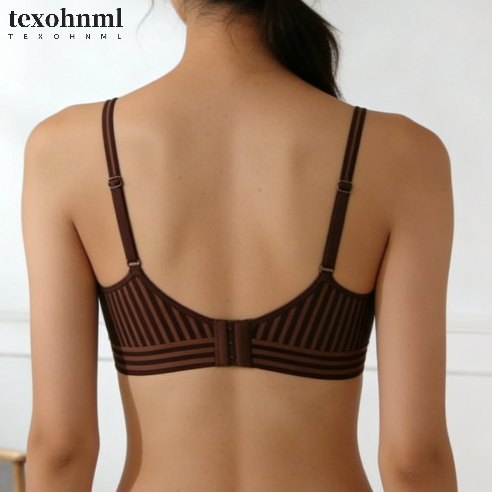 ストライプ柄ノンワイヤーブラ