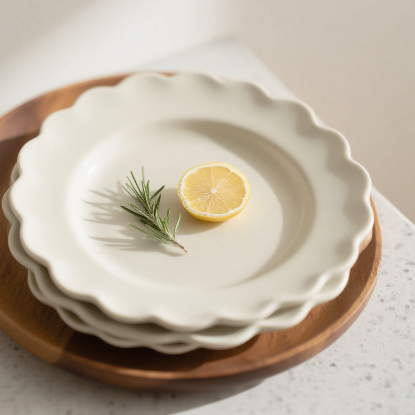 Platos de cerámica esmaltada para mesa elegante