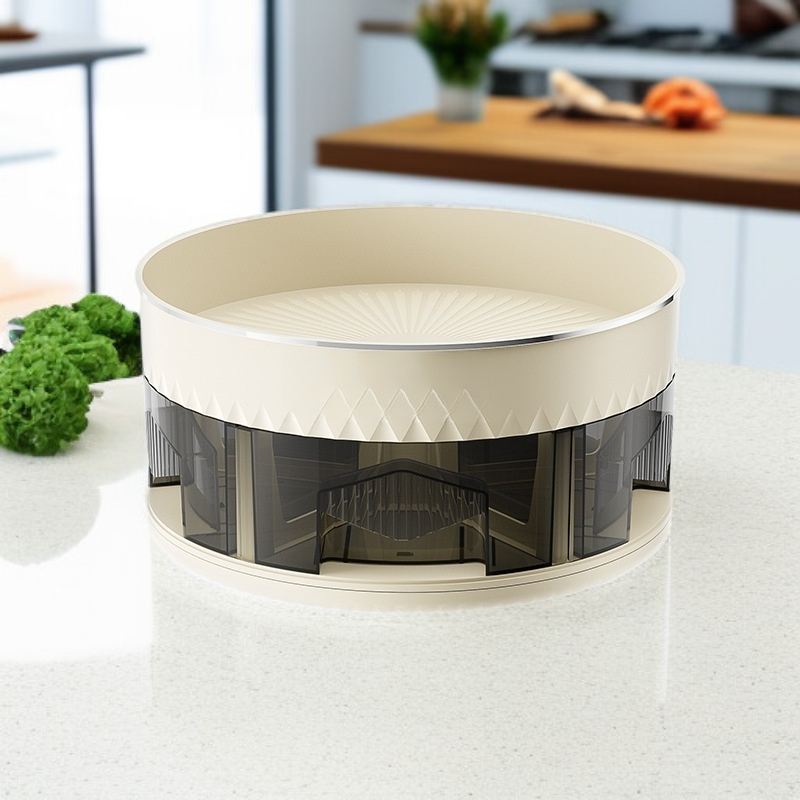 กล่องเก็บของเครื่องปรุงสองชั้นสำหรับวางบนเคาน์เตอร์ครัว