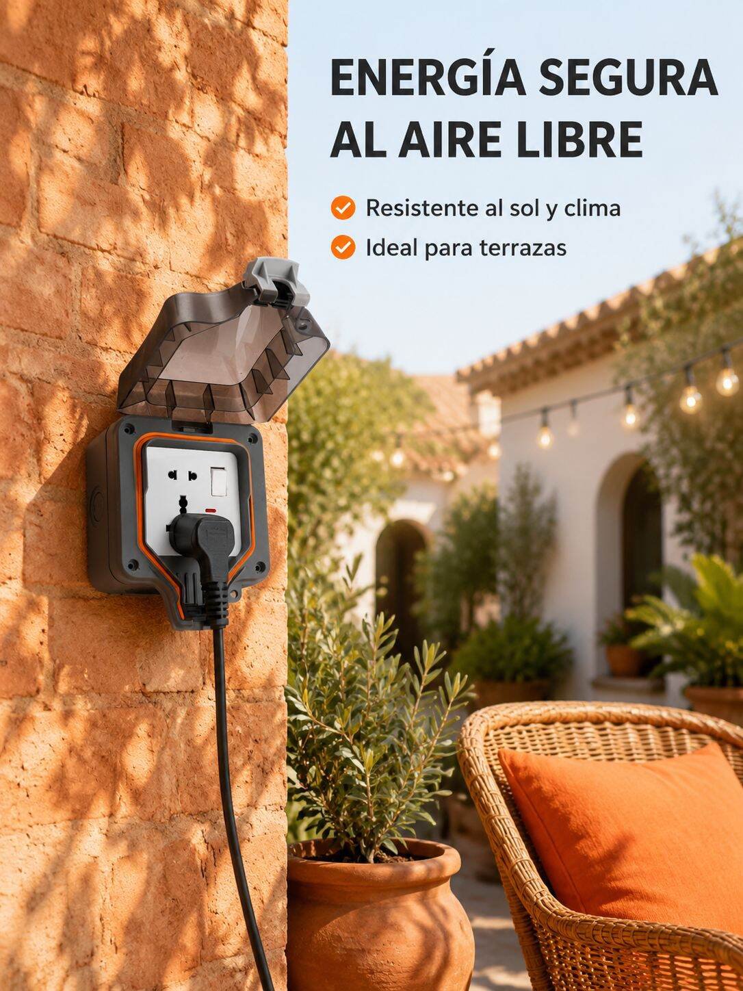 Enchufe exterior impermeable y a prueba de polvo