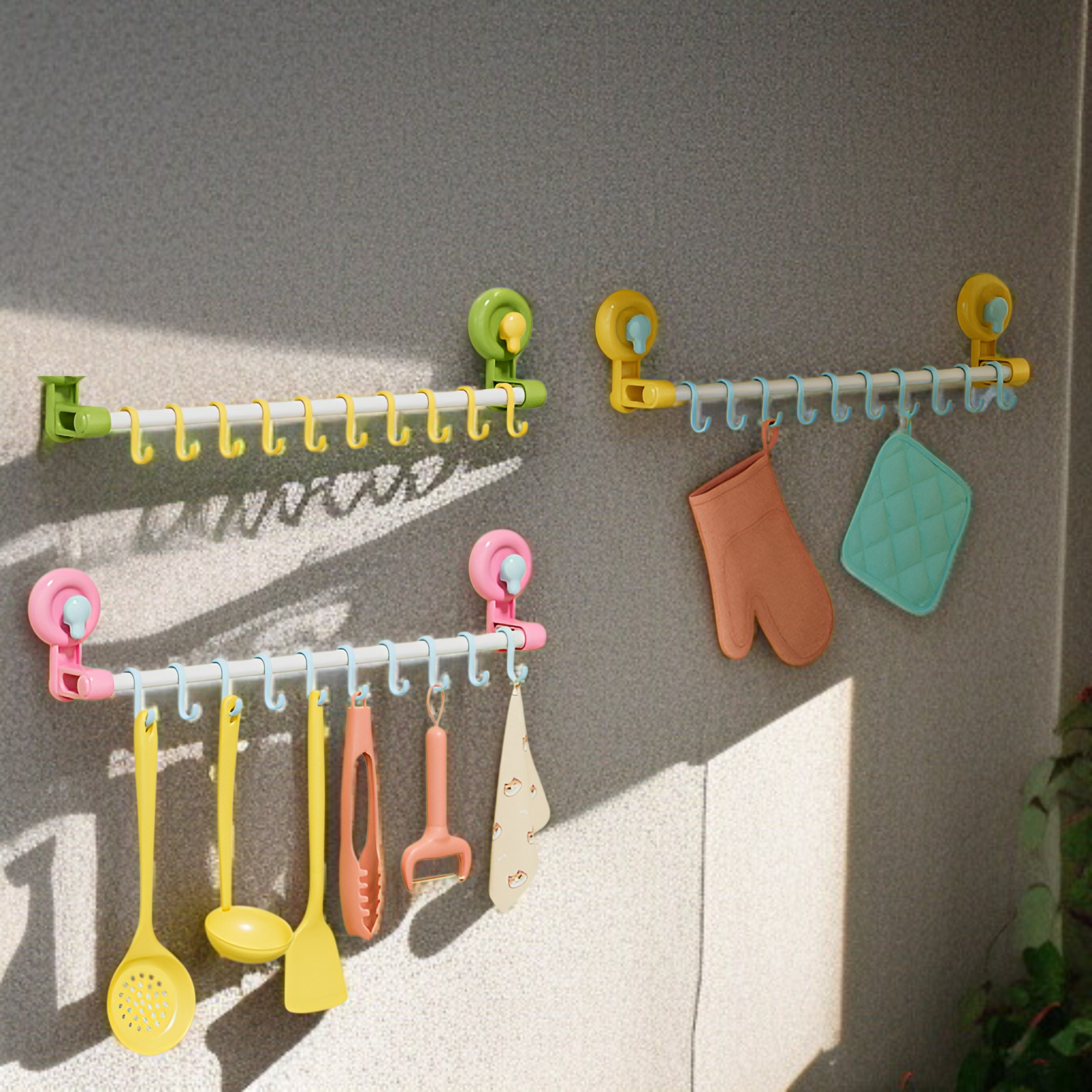 Dopamin saugnapf haken haushalt wand-montiert spurlose schiebe track haken küche geschirr lagerung m