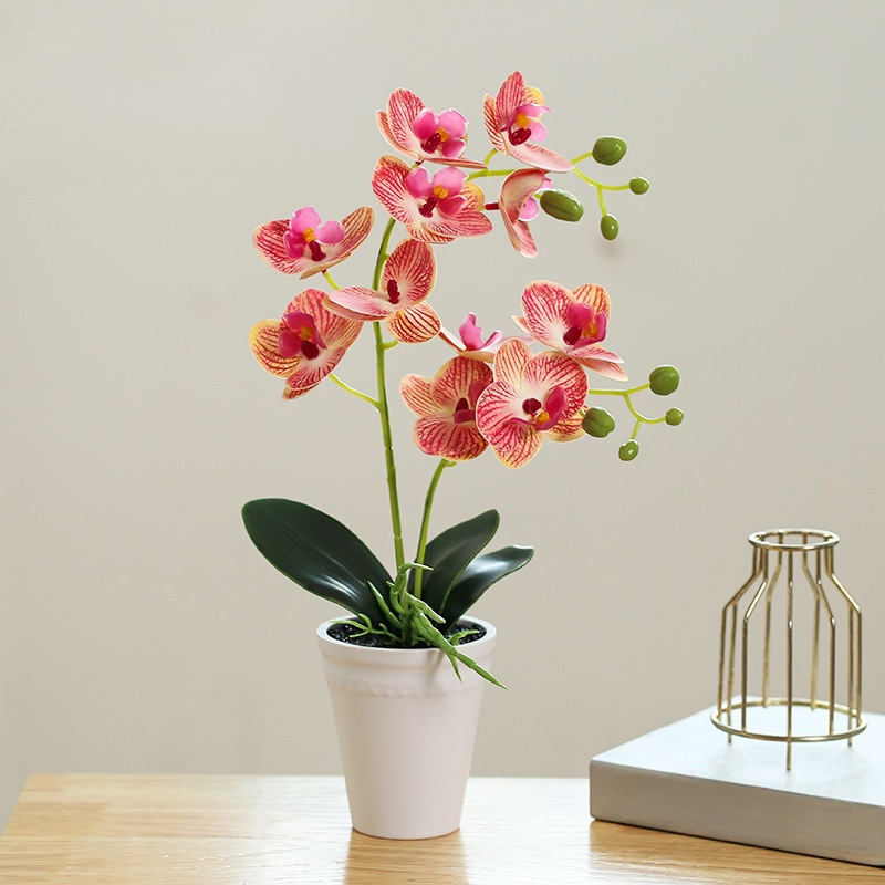 Orquídea mariposa artificial en maceta, decoración de plantas simuladas