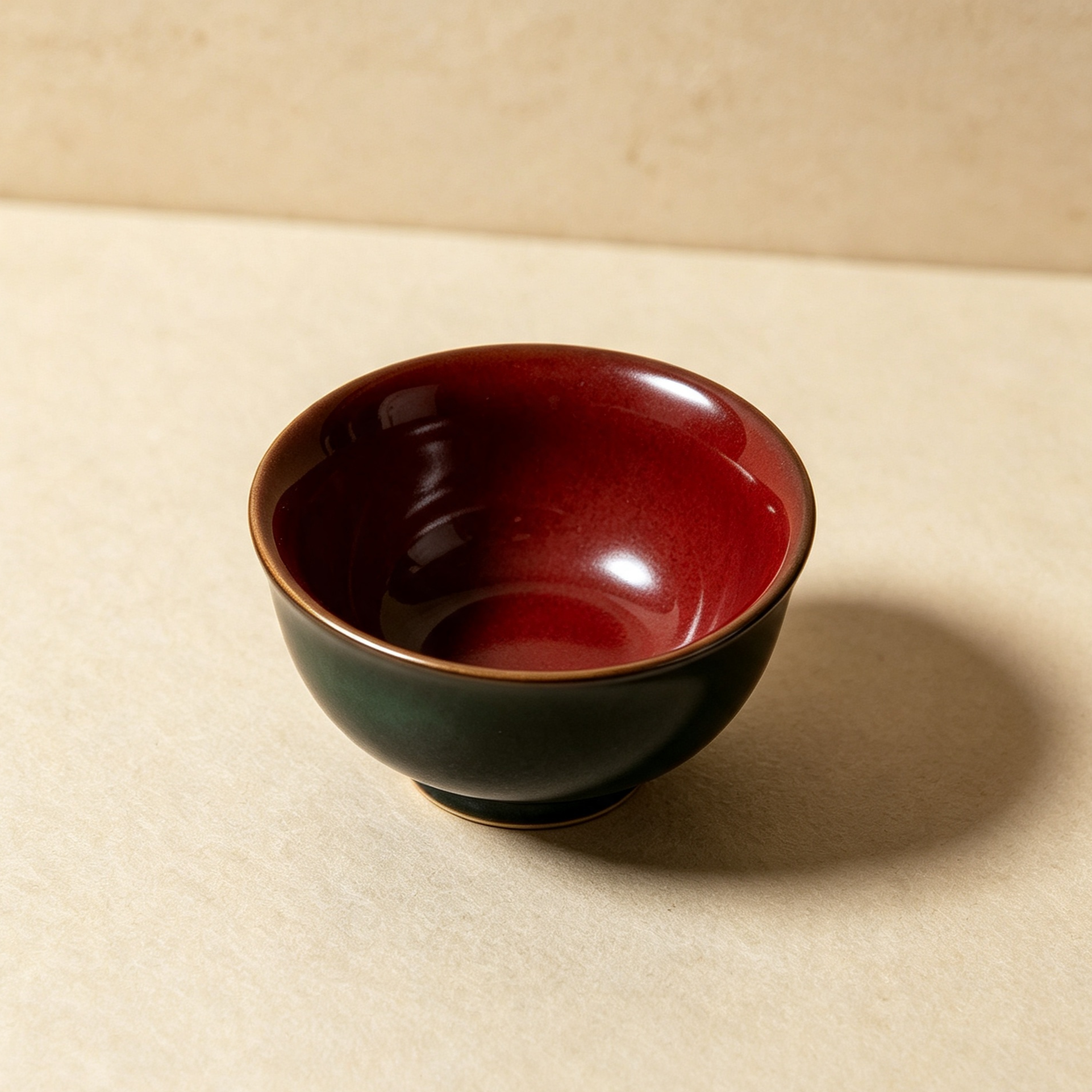 Two-tone ceramic teacups (5 pieces)