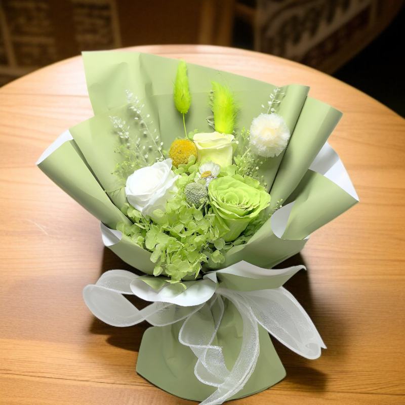 プリザーブドフラワーブーケ ギフトボックス入り全体画像