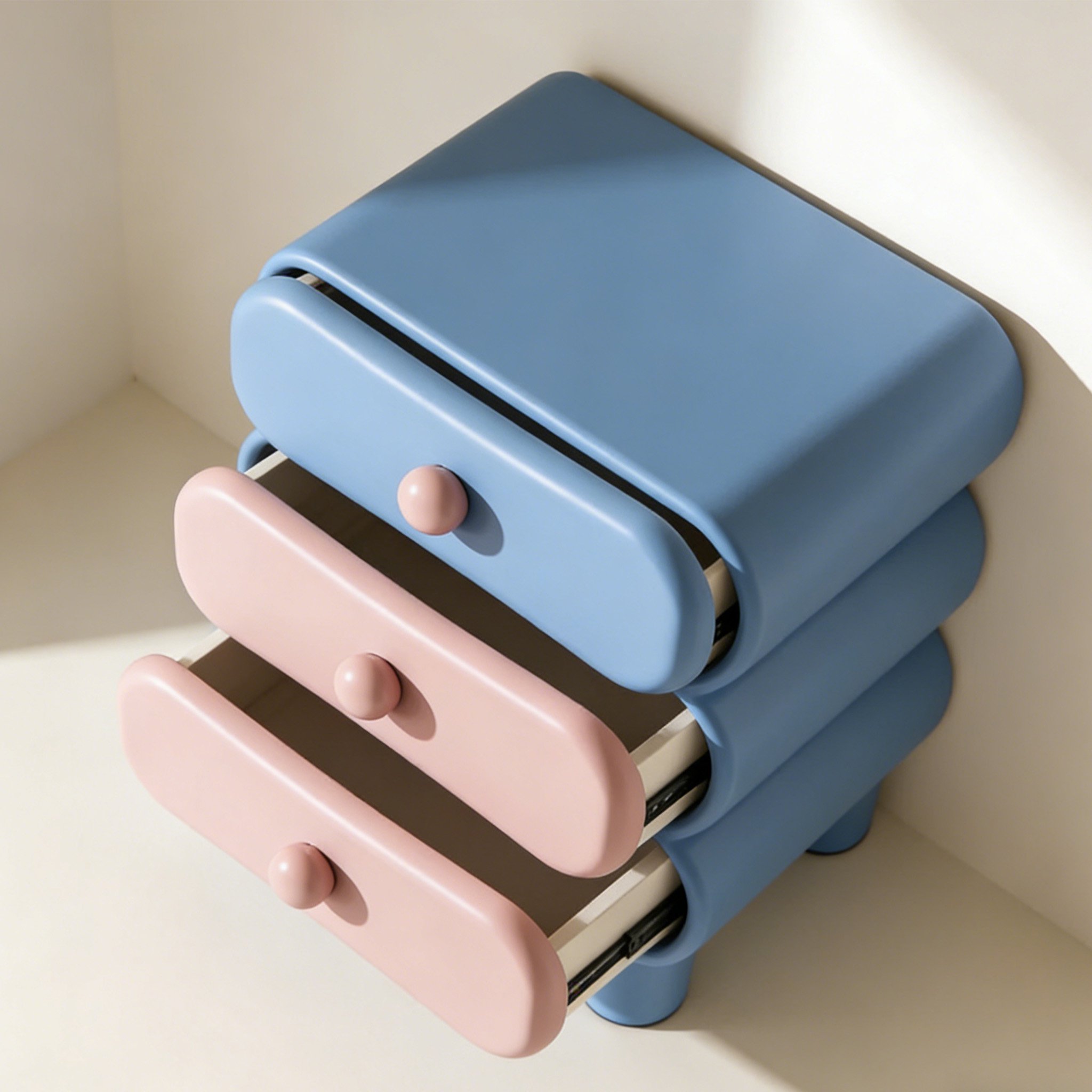 다기능 수납 침대 옆장 전체 모습