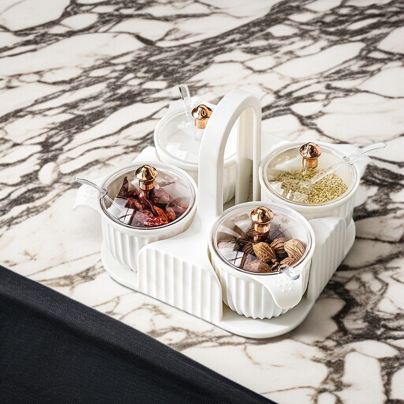 스테인리스 소재의 조미료 캔 세트