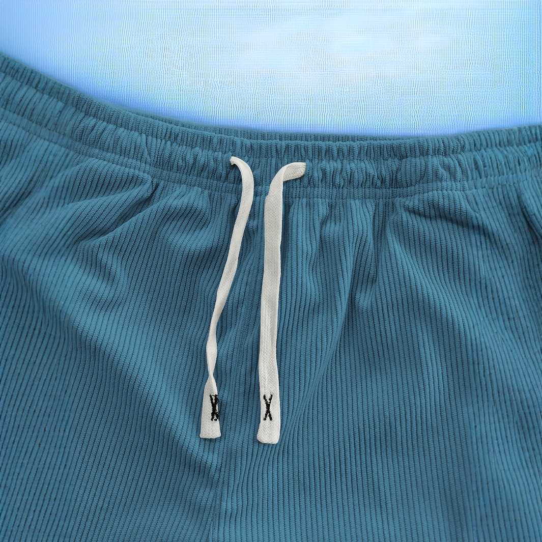 Men's corduroy feel casual pants back pocket design