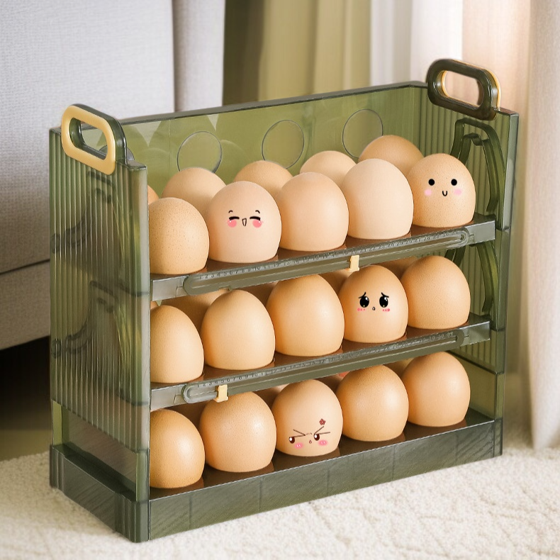 계란수납함 타이머 접이식 계란받침 신선함 수납 접이식 계란통