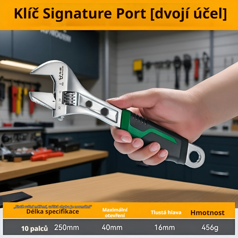 Nastavitelný klíč s velkým otvorem pro domácnost