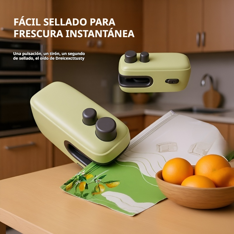 Sellador doméstico de bolsas plásticas, magnético y multifuncional