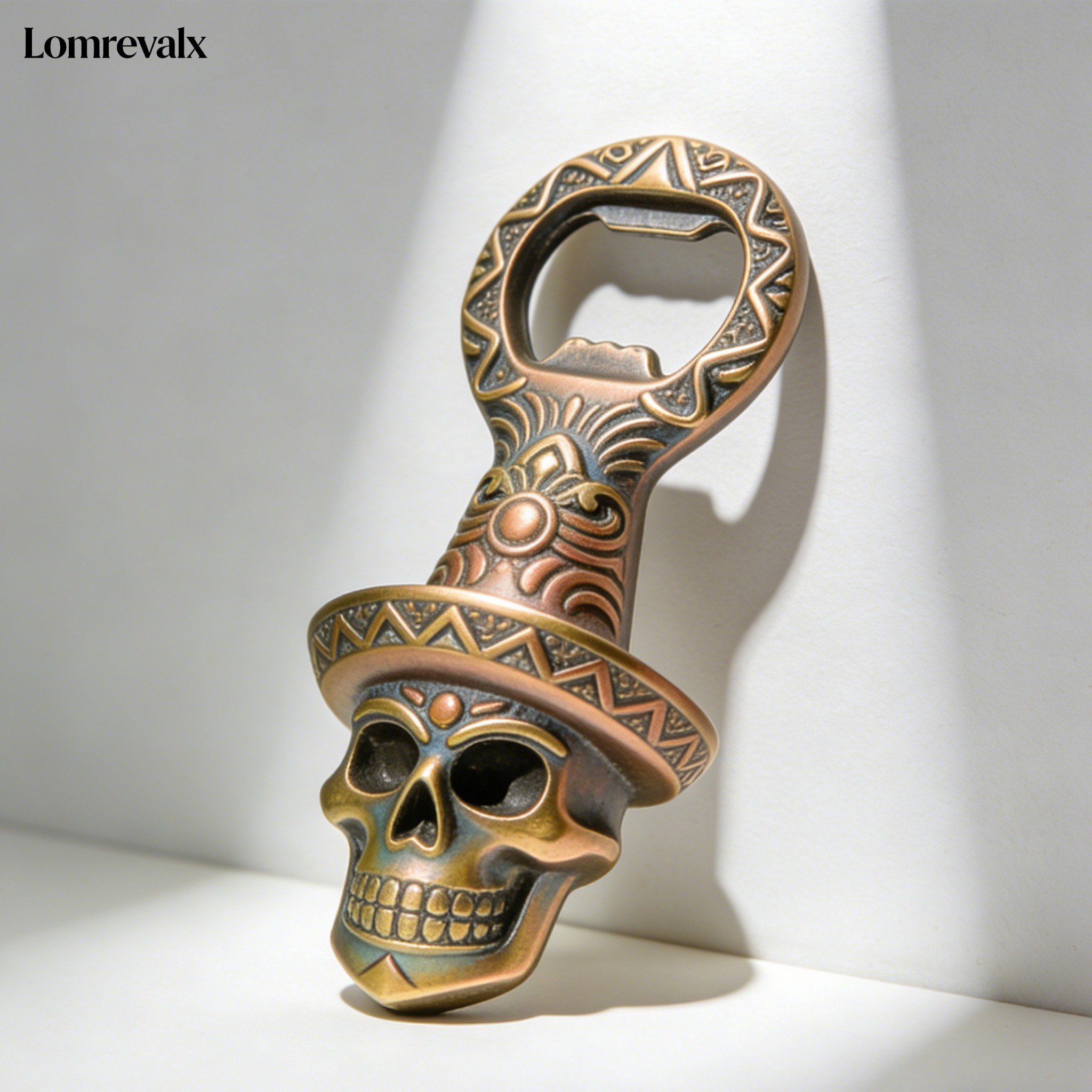 Abridor de botellas portátil de metal grabado