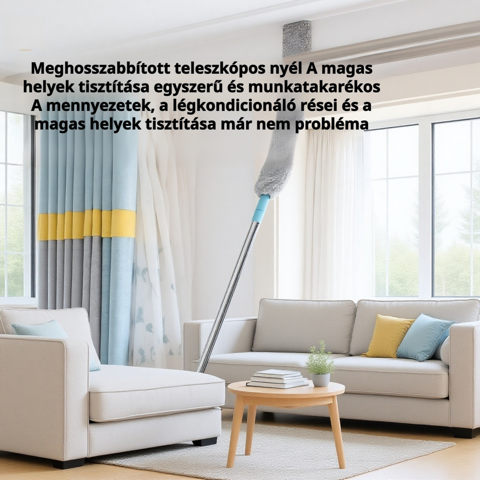 Állítható hosszúságú tisztító portörlő háztartási használatra