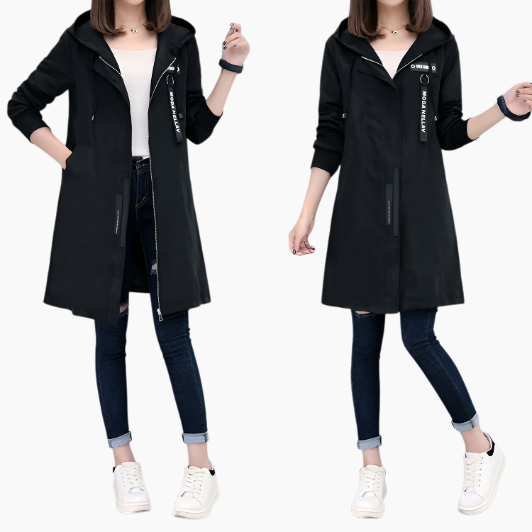 レディース学生ミッドレングスカジュアルトレンチコートジャケットルーズベースボールコートジャケット学生トレンチコートカジュアルルーズベースボールコート