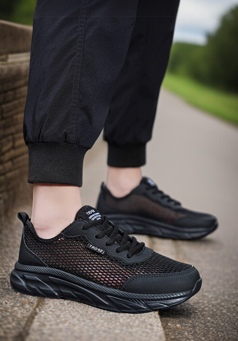 メンズシューズ、透かし彫りメッシュスポーツシューズ、通気性のあるカジュアルシューズ、夏用軽量スポーツシューズ、ファッショナブルなランニングシューズ