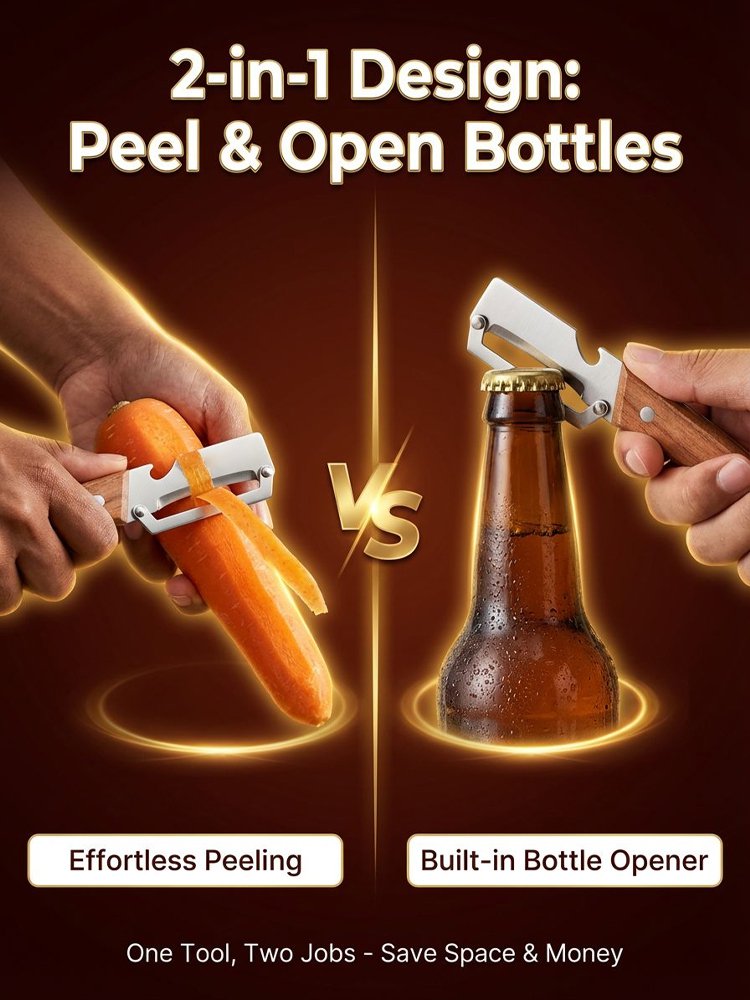 Multi-functional stainless steel peeler