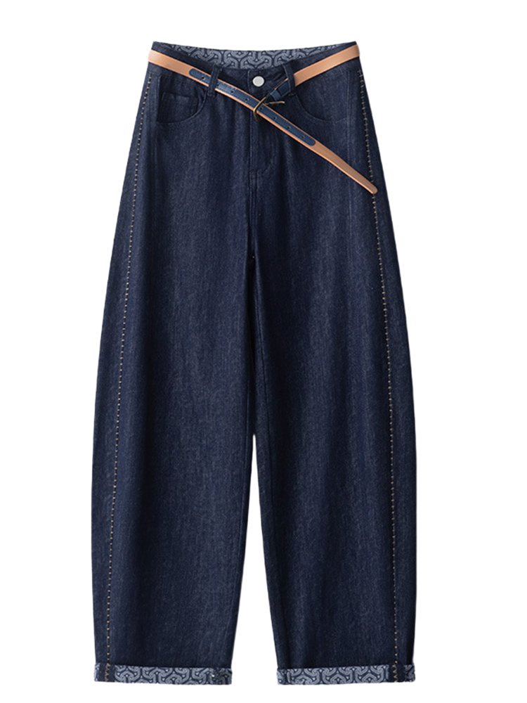 Monollyテンセルコットン サルエルデニムパンツ 