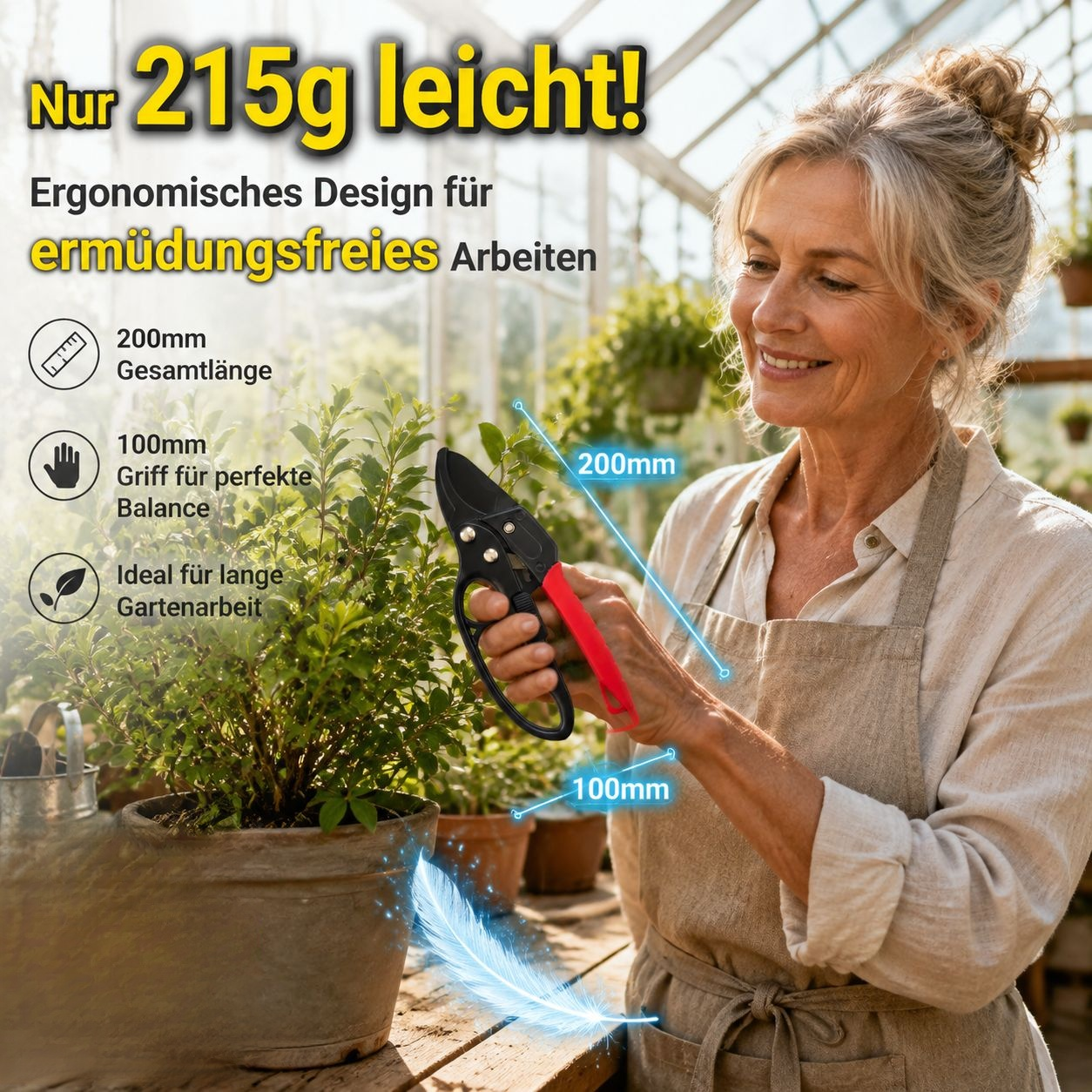 Multifunktionale Astschere, Gartengerät für Äste und Obstbäume