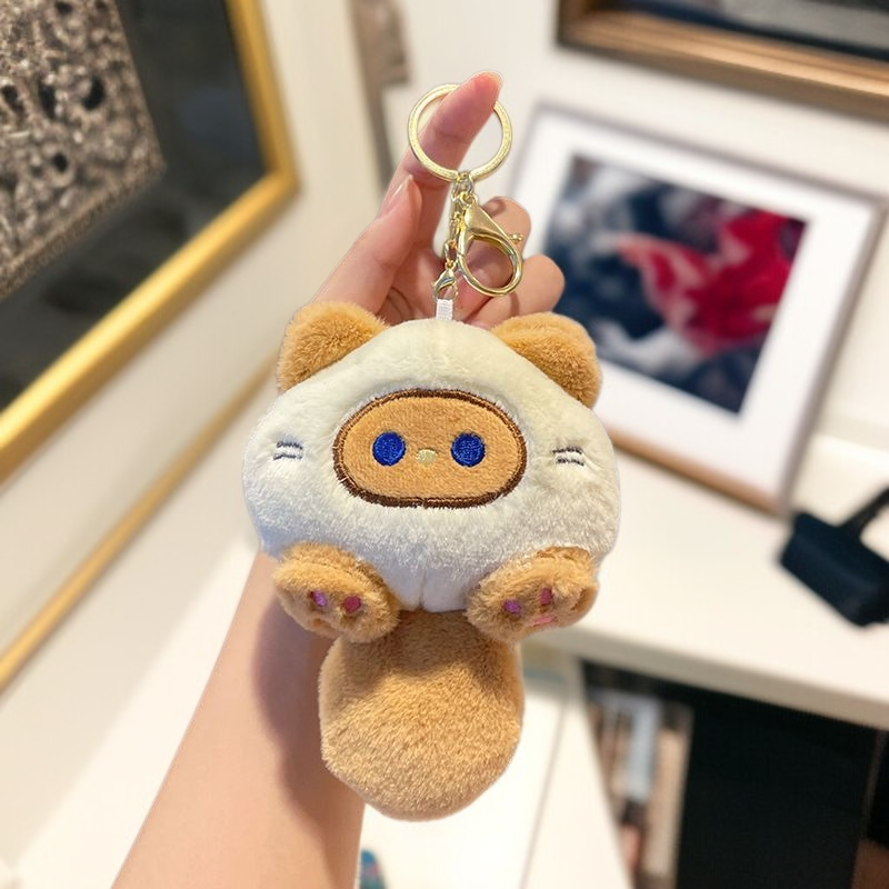 Katzenplanet Schlüsselanhänger Quietschende Plüsch-Katzenfigur