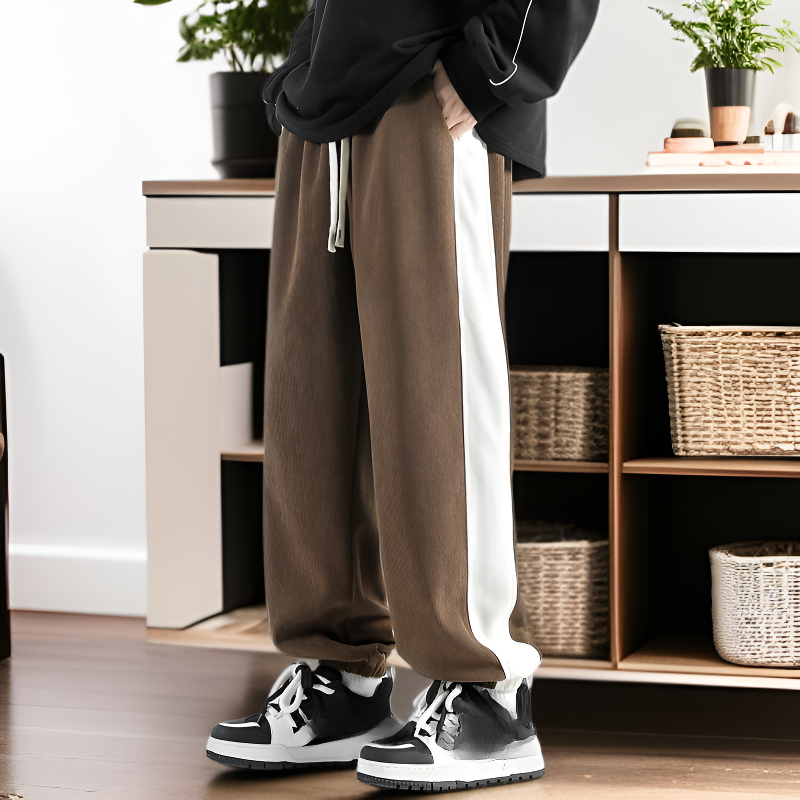 남성용 코듀로이 캐주얼 루즈핏 트레이닝 팬츠