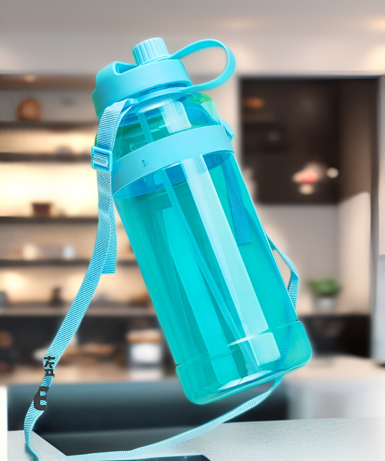 Botella de agua reutilizable de plástico resistente