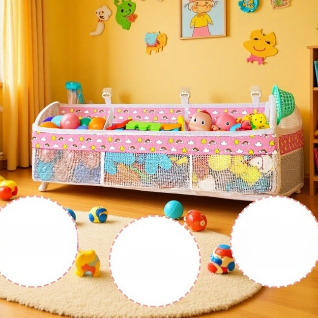 Multi-Grid-Klassifizierung Kinderbadezimmer-Spielzeug-Aufbewahrungstasche Babybadezimmer-Wandbehangt