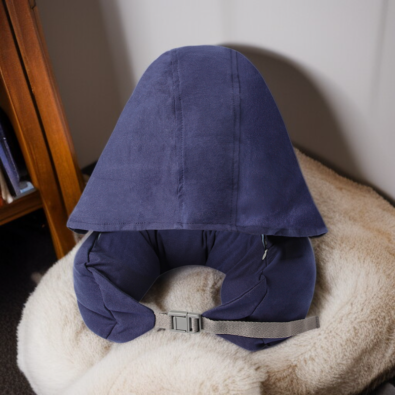 Hooded U-shaped pillow