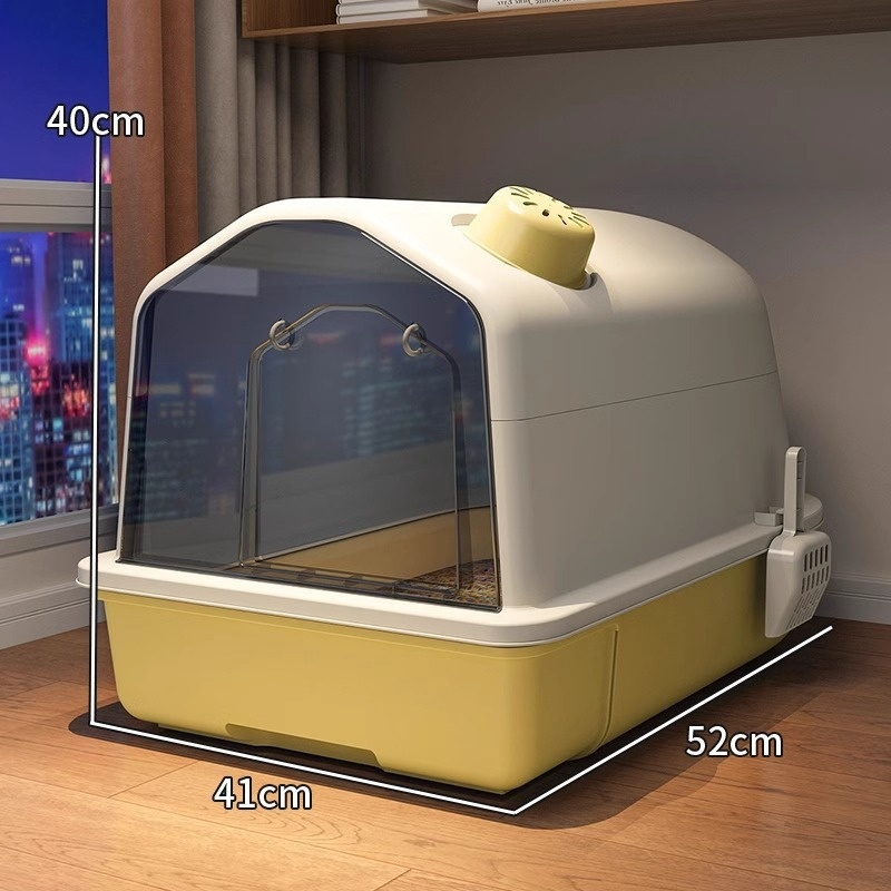 Fully enclosed, odor-proof, extra-large cat litter box