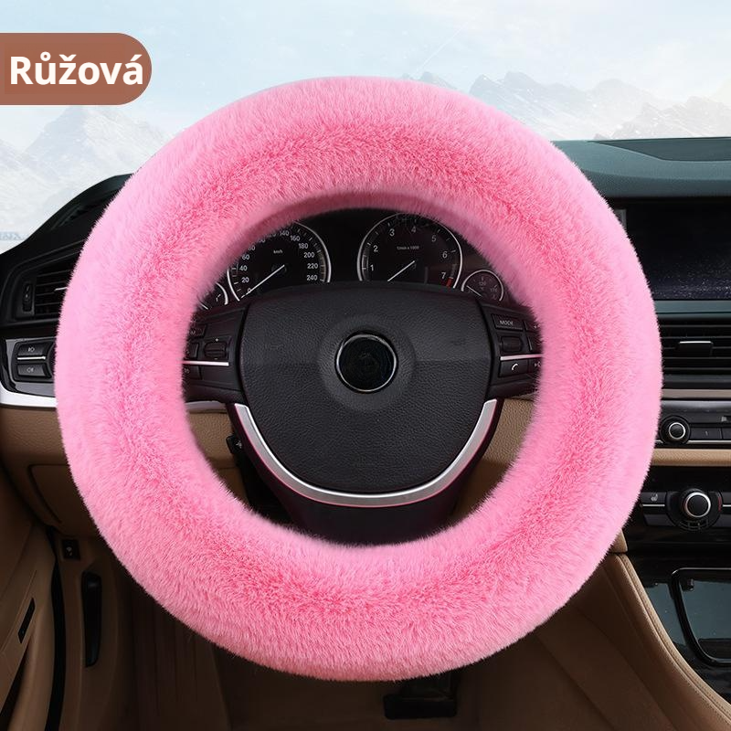 Teplý plyšový potah na volant, vhodný pro všechny vozy, neklouzavý design