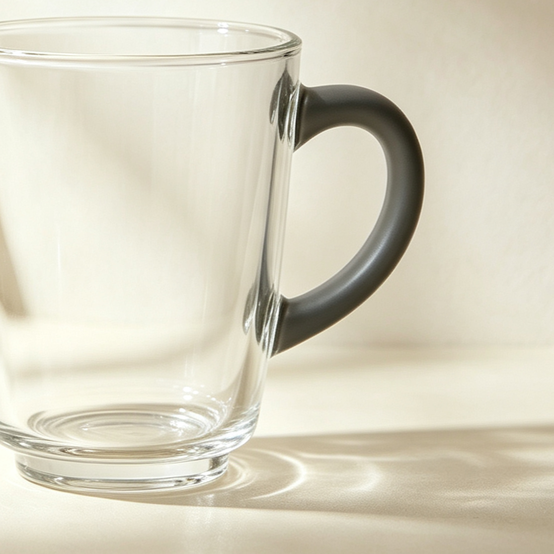 Glass-handled mugs (5 pieces)